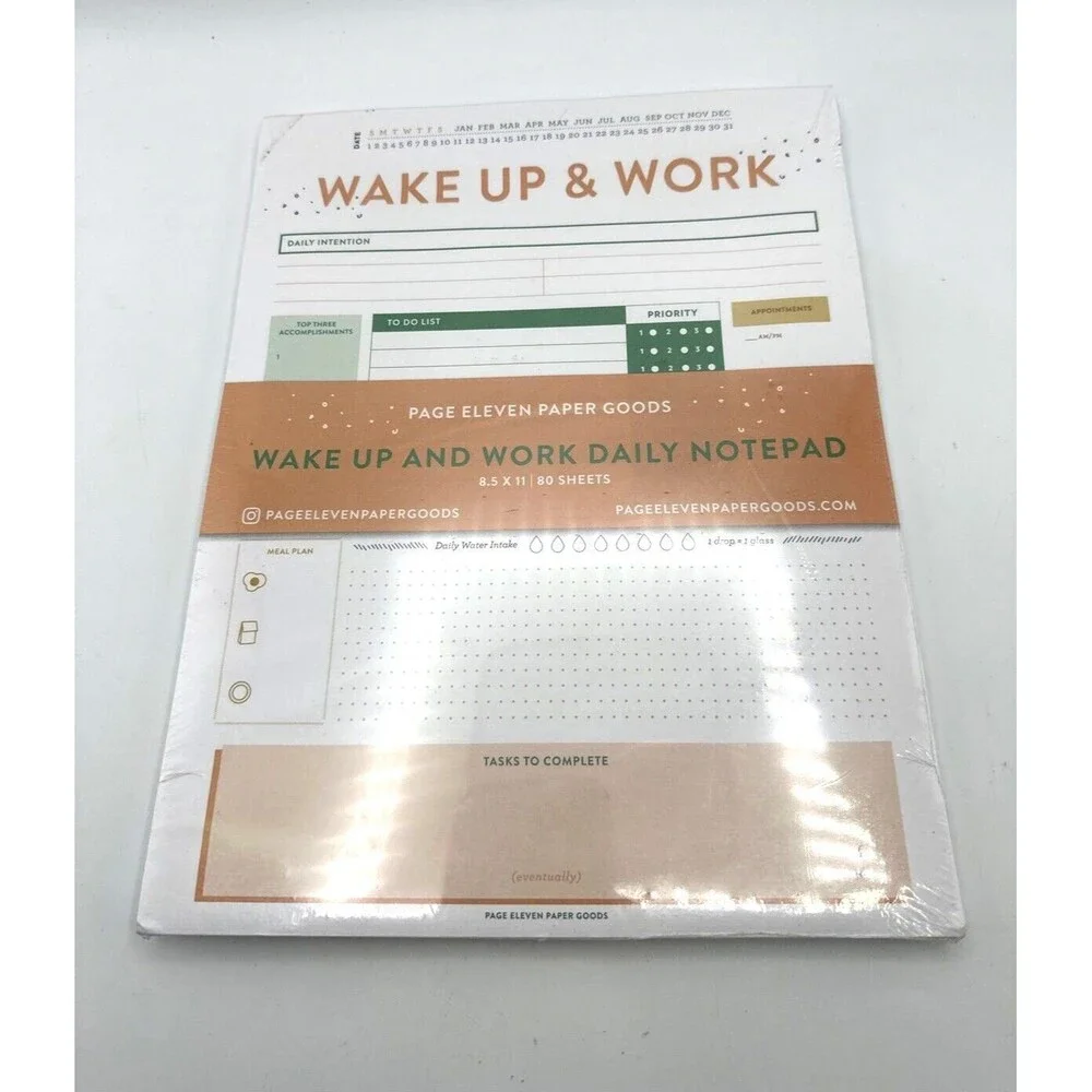 Wake Up And Work Daily Notepad Planner 8.5